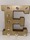 Barnyard Argento SC Sicura Wooden Table Top Marquee Letter E Light Up Initial