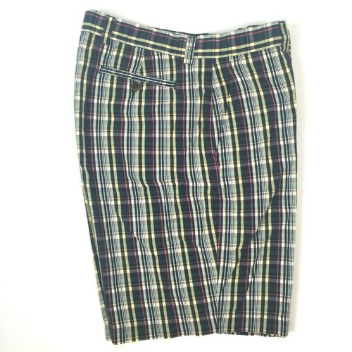 Cutter & Buck Men's Golf Shorts Size 36 Black Yellow Red Check 9'' Inseam - Picture 3 of 12