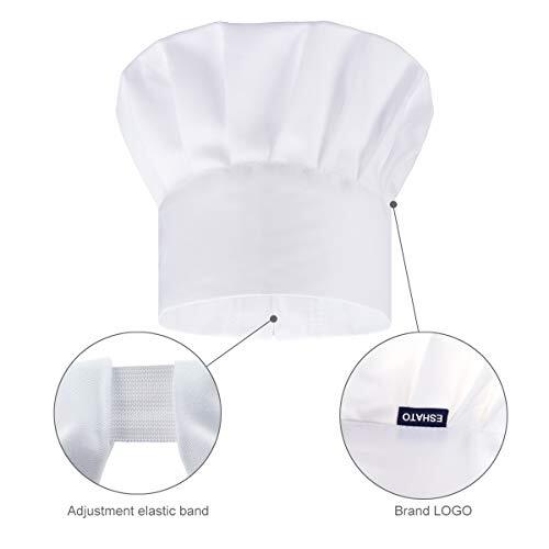 Sombrero de Chef para Niños, Gorra de Cocina de Algodón Elástico Ajustable para Niños 1 Blanco - Imagen 3 de 6