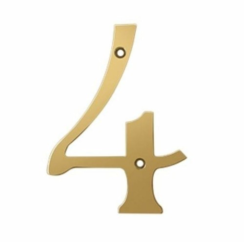 Deltana RN6-4 Number 4 | 6 Inch | Solid Brass | 4 Finishes - Picture 9 of 9