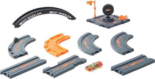 Toy Car Track Set Pack, 10 Track-Building Parts With City Square, Bridge, Scale - Picture 5 of 7