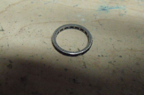 Antiker 20er Jahre natürlicher blauer Saphir Platin Eternity Band Ring Gr, 5,5 - Bild 8 von 10