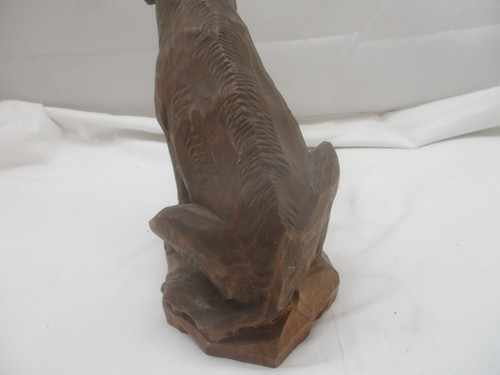 Holz Figur Skulptur – Handarbeit „Wildtier – Der sitzende Wolf“ 23,5x15 cm - Bild 5 von 7