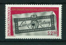 Austria 1980 350th Anniversary of Linzer Zeitung stamp. MNH. Sg 1885