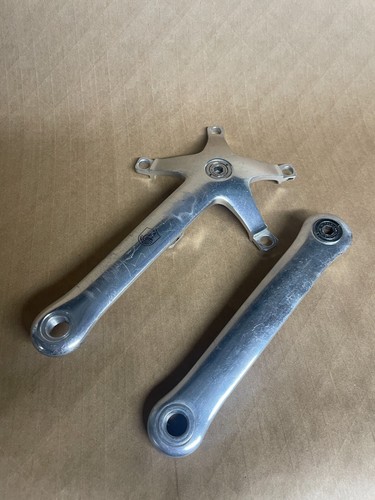 vtg Campagnolo C-Record crank arms, 135BCD, 172.5mm, Made in Italy, silver Campy