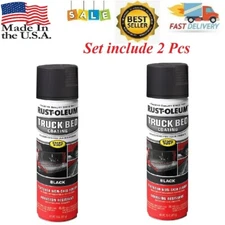 2PC Black Truck Bed Liner Trailer Coating Spray Protection Automotive Paint 15oz