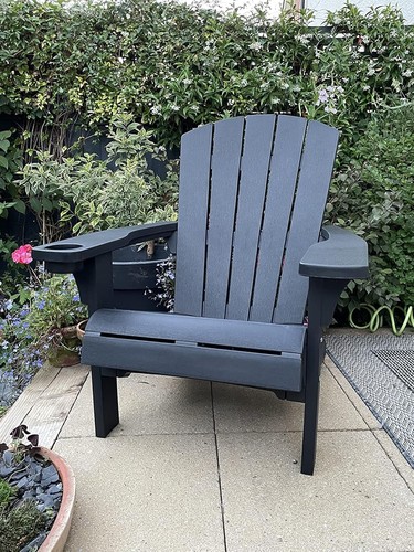 Set of 2 Keter Adirondack Garden Chair Outdoor Durable Strong Solid Black NEW - Picture 2 of 12