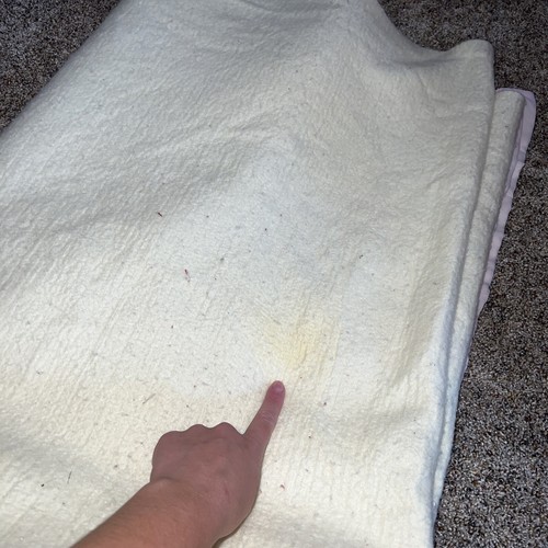 Manta Chatham Vintage 100% Acrílico Crema Rosa Borde Satinado Hecha en EE. UU. 80x90 - Imagen 7 de 7