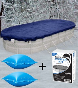 15 X30 Oval Above Ground Pool Cover 2 4 X4 Air Pillows
