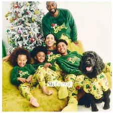 Dr.Seuss The Grinch Unisex Adult Kids Christmas Matching Family Pyjama Set PJs
