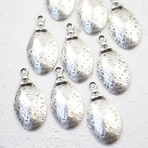 5 Ovale Anhänger Ethno Mittelalter Style Antik Silber Metall DIY Zubehör - Picture 6 of 10