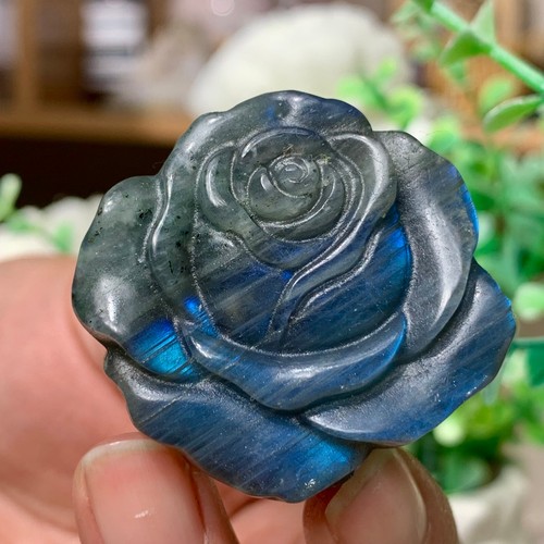 31G Natural Hermoso Cristal de Labradorita Tallado a Mano Flor de Loto Curativa - Imagen 8 de 20