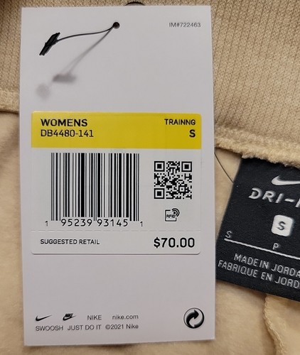 Nike Yoga Women's Sportswear Flow Pants 7/8 Length Slim Fit Oatmeal Small $70 - Picture 11 of 12