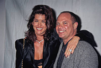 American fashion model Janice Dickinson Albert Gersten at the AIDS- Old Photo