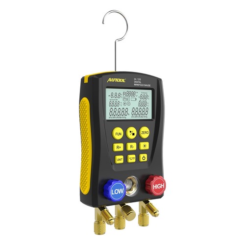 Digital Refrigeration Manifold Gauge HVAC Vacuum Pressure Temp. Leakage Tester - Picture 13 of 17