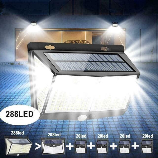 468 LED PIR Motion Sensor Wall Light Solar Power Waterproof Outdoor Garden Lamp
