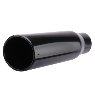 Black Bolt on Diesel Exhaust Tip 3/" Inlet 4/" Outlet 12/" Length Stainless Steel