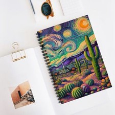 Van Gogh Desert Night Sky Notebook, Ruled Line Journal for Artists, Art Lover