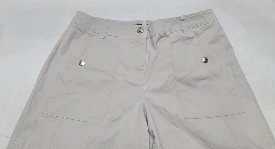 Женские повседневные бежевые шорты Jones New York размер 10 (32x6,5) с высокой талией 100% хлопок - Изображение 3 из 4