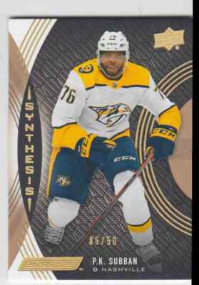 2018-19 Upper Deck Engrained Synthesis Grip Parallel P.K. Subban 6/50 #S38