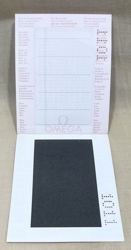 Folleto certificado garantía OMEGA BLANK Seamaster Constellation Speedmaster / - Imagen 7 de 9