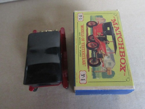 40R 1965'S Matchbox Y1 England 1911 Model T Ford Bordeaux 1:42 + Box - Picture 8 of 12