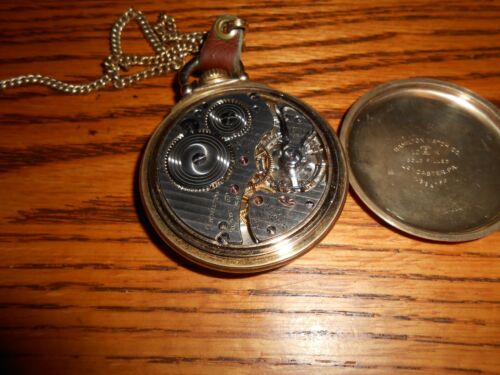 Reloj de Bolsillo Vintage Running Hamilton Grado 992B Modelo 5 21j 16s Relleno de Oro 10k - Imagen 11 de 12