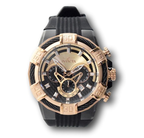 Invicta Bolt Men's 52mm Carbon Fiber Dial Rose Gold Chronograph Watch 24700 - Picture 10 of 11