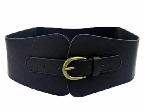 Belt Womens Waistband Waist Ladies Retro Wide Buckle Elastic Stretch Wrap Strap - Picture 2 of 36