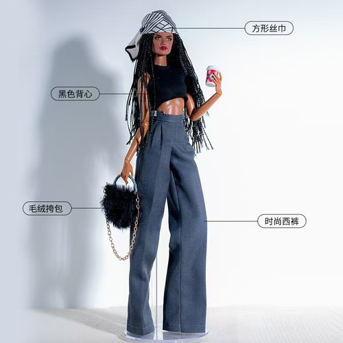 Genial Conjunto de Ropa para Muñeca 1/6 Trajes Vestido Abrigo Chaqueta Top Corto Pantalones Bufanda 11.5" - Imagen 8 de 11