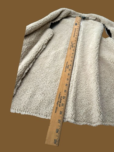Forever 21 Brown Vest Faux Sherpa Fur Size Large Open Cardigan Fall Sleeveless - Picture 7 of 12