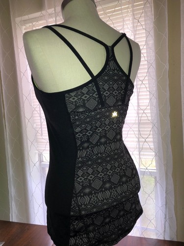 KYODAN Green/black/gray YOGA WORKOUT Top With Patterned Back WOMEN'S SZ S - Picture 7 of 12