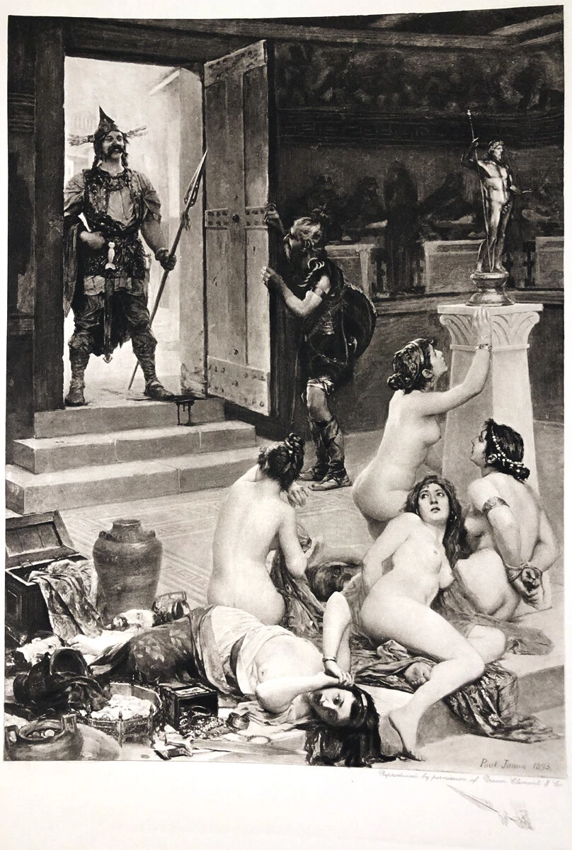 ROME BATTLE ALLIA BRENNUS & NAKED NUDE WOMEN GIRLS SPOILS OF WAR, 1893 Art  Print | eBay