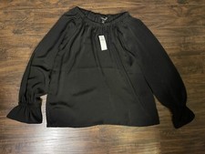 Banana Republic Women Top Blouse Medium Black Off Shoulder