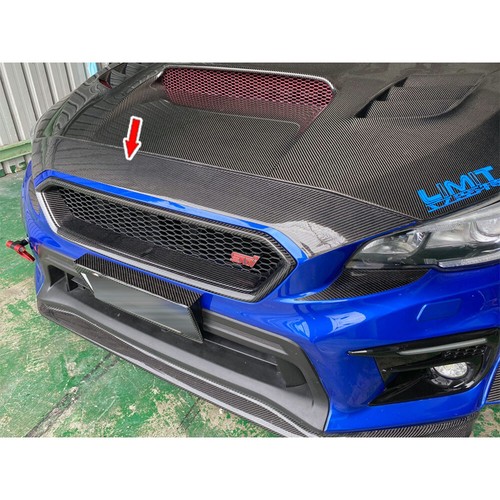 For Subaru WRX 4th Sedan STI Front Hood Bonnet Spoiler Carbon Fiber 2015-2021 - Picture 8 of 12