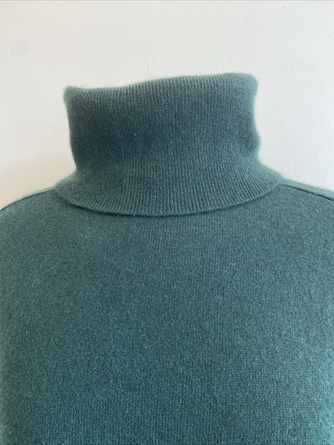 Damen Pullover Pfeifen Größe XS 100% Kaschmir Rollkragen dunkelgrün relaxed - Bild 2 von 7