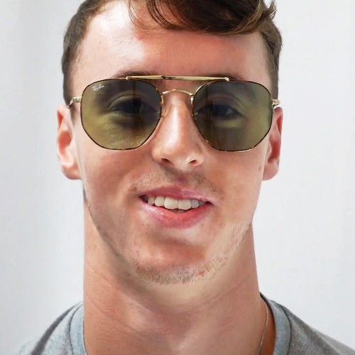 Ray-Ban Sonnenbrille Marshal 3648 001/3F Gold HellBlau Verlauf - Bild 5 von 8