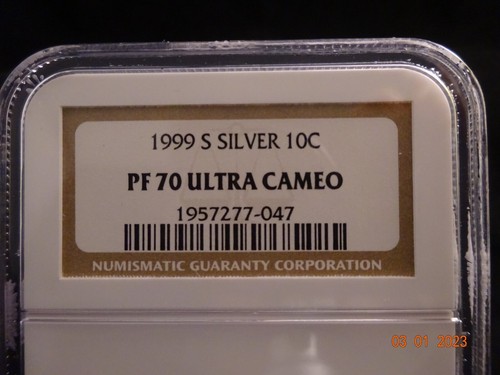 1999-S Silver Roosevelt Dime, NGC PF70 Ultra Cameo - Brown Label - Picture 1 of 9