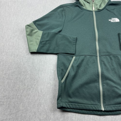 The North Face Jacket Boys Large 14/16 Green Full Zip Hooded Warm Stretch Hiking - Picture 7 of 13
