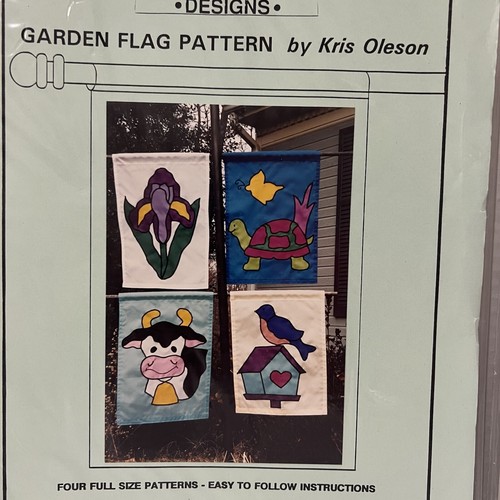 1992 Boxwood Road CRAFTS Pattern UNCUT Flag appliques by kris oleson lot of 2 - Picture 3 of 6