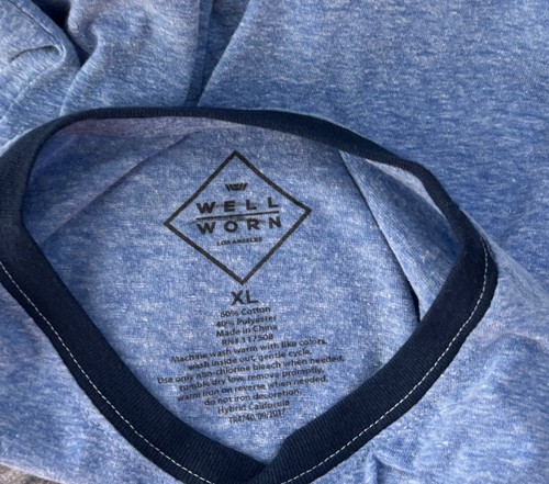 Well Worn T-Shirt Youth XL (14-16) Heathered Blue Graphic Short Sleeve Tee - Picture 3 of 4