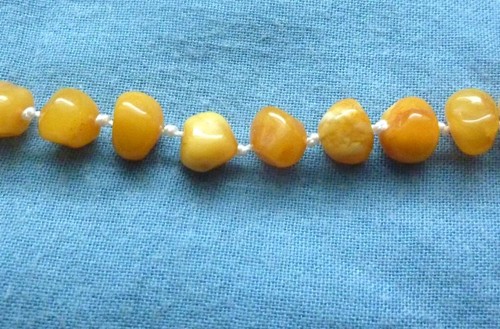 Bernstein butterscotch Bernsteinkette 68cm Naturbernstein Barockkugeln honiggelb - Bild 2 von 4