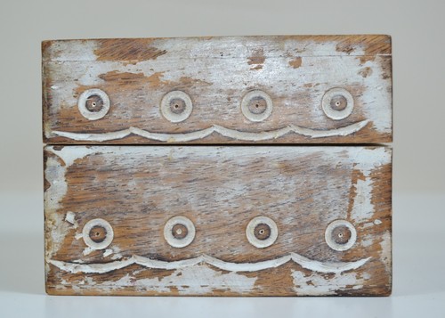 Handgeschnitzte Quadratische Holzkiste Vintage Rustikal Deko Schmuck Organizer Boho Chic - Bild 18 von 18