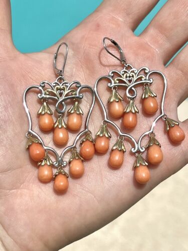 Pendientes de coral de piel de ángel de plata esterlina 925 Gem En Vogue Michael Valitutti - Imagen 10 de 12
