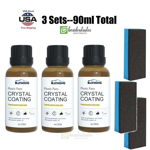 3Pcs Plastic Parts Crystal Coating Car Refresher Agent Maintenance And Sponge US - Picture 16 of 16