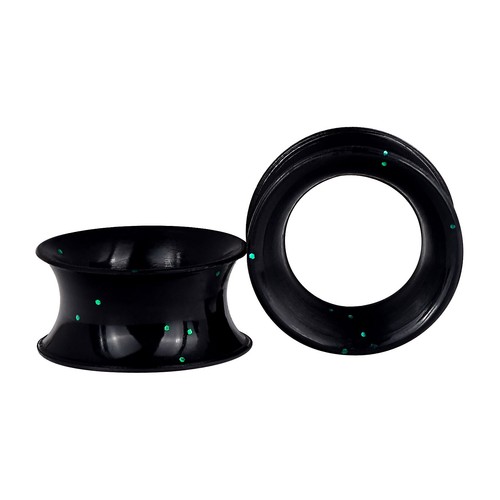 PAIR-ULTRA THIN EAR SKINS TUNNELS-Luminous Silicone Ear Gauges-Soft Ear plugs - Picture 28 of 35