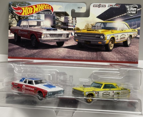 HOT WHEELS PREMIUM ‘63 PLYMOUTH BELVEDERE 426 WEDGE & ‘65 DODGE CORONET
