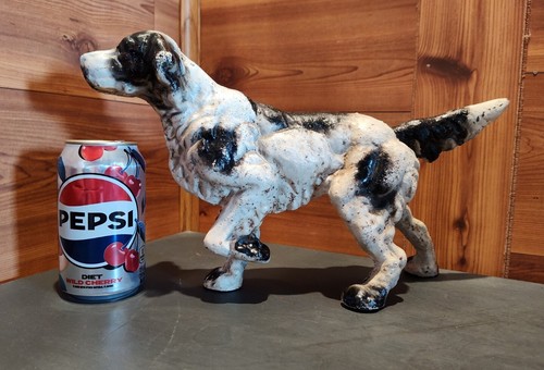 VINTAGE 8.25" TALL UNBRANDED HEAVY CAST IRON ENGLISH SETTER/POINTER DOOR STOP  - Picture 14 of 14