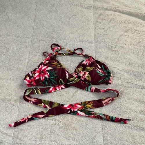 Bikini Shade & Shore para mujer con estampado de hibisco envolvente con tiras en la espalda talla grande - Imagen 2 de 6