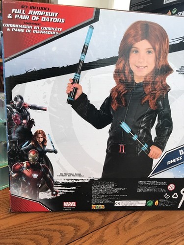 New Marvel Civil War Captain America Black Widow Dress Up Set Costume Jumpsuit - Picture 6 of 6